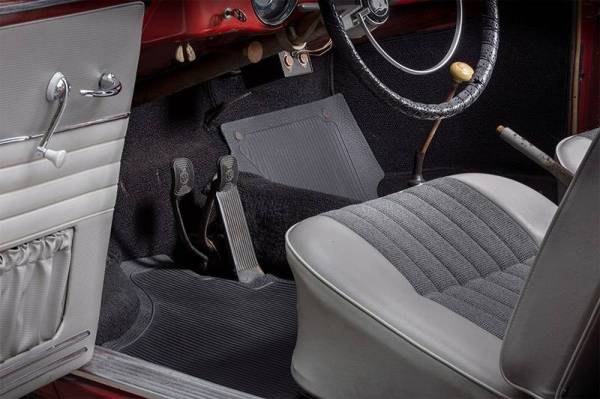 Chuck's Convertible Parts - FLOOR MATS, 4 PIECE, RUBBER, BLACK, ALL GHIA SEDAN & CONVERTIBLE