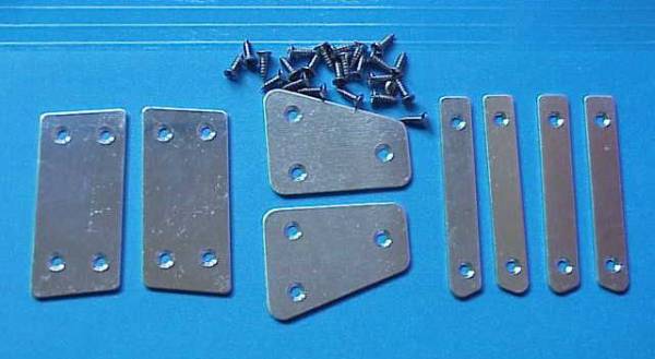 Chuck's Convertible Parts - BASE FRAME BUTT PLATES FOR CONVERTIBLE TOP, BUG CONV. 1960-64 (Set of 8 with Screws, 1960 from VIN # 2533100) *MADE BY WCM*