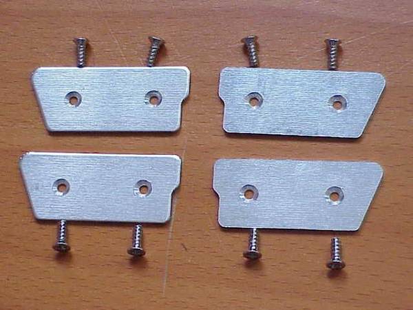 Chuck's Convertible Parts - BASE FRAME BUTT PLATES FOR CONVERTIBLE TOP, BUG CONV. 1972-79 (Set of 4 with Screws) *MADE BY WCM*