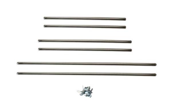 Chuck's Convertible Parts - DOOR MOLDING, INTERIOR STAINLESS 5 PIECE SET WITH CLIPS, BUG CONV. 1966 (This set is for cars with 2 armrests, if you only have 1 use Part # 113-311C)