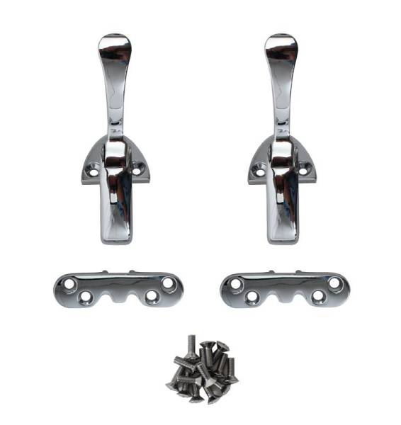 Chuck's Convertible Parts - TOP LOCK AND CATCH SET, LEFT & RIGHT COMPLETE WITH SCREWS, BUG CONV. 1961-64 *MADE BY WCM*