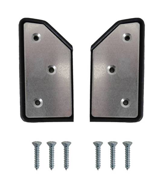 Chuck's Convertible Parts - SEALS, QUARTER FACING MOUNTING PLATE BASE WITH METAL PLATE AND SCREWS, LEFT & RIGHT, BUG CONV. 1965-71 *MADE BY WCM*