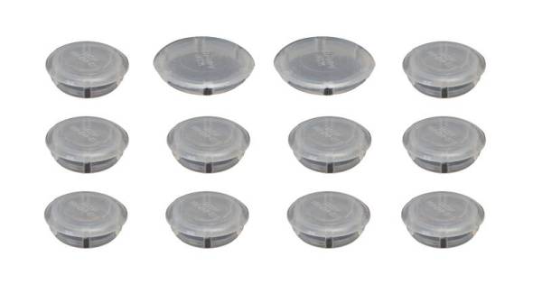 Chuck's Convertible Parts - PLUG SET, HINGE & SCREW HOLES, CLEAR (10 SMALL, 2 LARGE) BUG CONV. 1958-79 *MADE BY WCM*