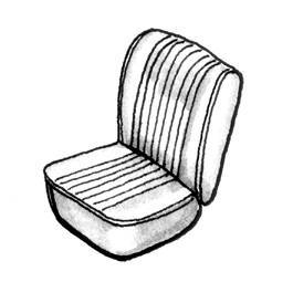 Chuck's Convertible Parts - SEAT COVERS, SMOOTH VINYL, BLACK FRONT & REAR, BUG CONV 70-72
