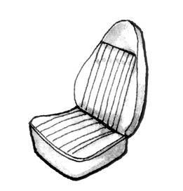 Chuck's Convertible Parts - SEAT COVERS, GRAY VINYL BASKETWEAVE FRONT & REAR, BUG CONV. 1973 (Call or Email to order)