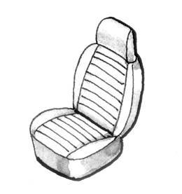 Chuck's Convertible Parts - SEAT COVERS, GRAY VINYL, FRONT & REAR, BUG CONV. 1974-76
