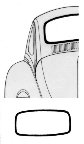 Chuck's Convertible Parts - SEAL, REAR WINDOW, AMERICAN STYLE WITH GROOVE, BUG CONV. 1953-57 *MADE IN USA BY WCM*