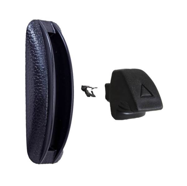 Chuck's Convertible Parts - SEAT RELEASE SET, CURVED GUIDE, CLIP & KNOB, BUG / GHIA / TYPE 3 1972-79 (2 Needed Per Car)