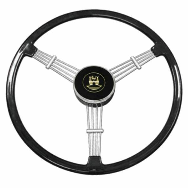 Chuck's Convertible Parts - STEERING WHEEL, BANJO STYLE, BLACK WITH HORN BUTTON, BUG / GHIA / TYPE 3 1960-71