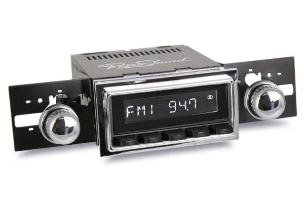 Chuck's Convertible Parts - RADIO WITH BLUETOOTH, USB, AUX - BLACK BUTTONS & SILVER KNOBS, BUS 1956-67, GHIA 1956-74