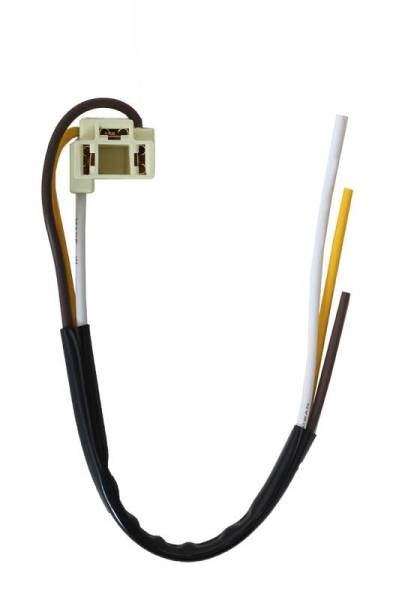 Chuck's Convertible Parts - HEADLIGHT SOCKET & WIRES 14 GAGE, YELLOW / BROWN / WHITE 12" *MADE IN USA*