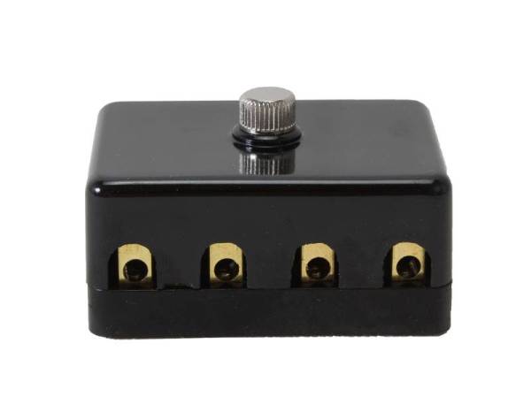 Chuck's Convertible Parts - FUSE BOX, 4 FUSE MAIN WITH CONTACT SCREWS, BUG 1952-60, GHIA 1956-60