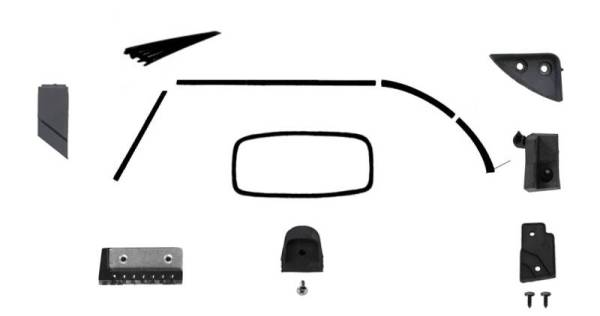 Chuck's Convertible Parts - CONVERTIBLE TOP DELUXE RUBBER  KIT, BUG CONVERTIBLE 1973-75 (With American Style Window seal, 1975 Up to VIN 1552012217, see description for complete contents)