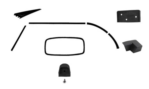 Chuck's Convertible Parts - CONVERTIBLE TOP DELUXE RUBBER KIT, BUG CONVERTIBLE 1958-62 (With Cal Look Window seal, see description for complete contents)