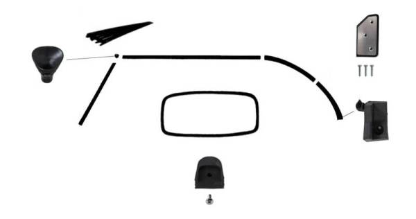 Chuck's Convertible Parts - CONVERTIBLE TOP DELUXE RUBBER KIT, BUG CONVERTIBLE 1968-71 (With Cal Look Window seal, see description for complete contents)