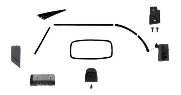 Chuck's Convertible Parts - CONVERTIBLE TOP DELUXE RUBBER KIT, BUG CONVERTIBLE 1972 (With American Style Window seal, see description for complete contents)