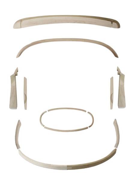 Chuck's Convertible Parts - CONVERTIBLE TOP WOOD BOW KIT, BUG CONV. 1965-67 1/2 (1967 up to VIN #157250032 - See description for contents)