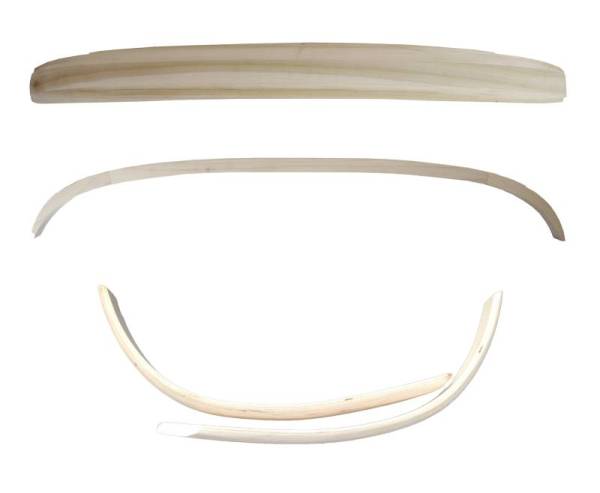 Chuck's Convertible Parts - CONVERTIBLE TOP WOOD BOW KIT, GHIA CONV. 1958-67 1/2 (1967 Up to VIN 147610909 Includes: Header Bow, Above Rear Window Bow, Rear Tack Strip)