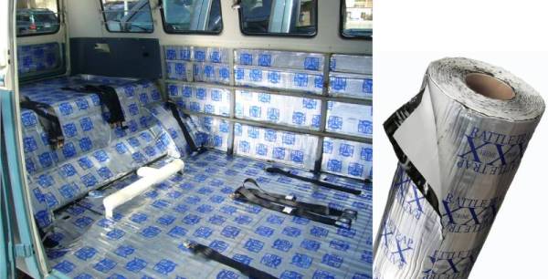 Chuck's Convertible Parts - RATTLE MAT SOUND DEADENING, 80 MIL. SELF ADHERING 33.5 ft. L X 18 in. W (50 SQ. FT. ROLL) WORKS FOR ALL MODELS