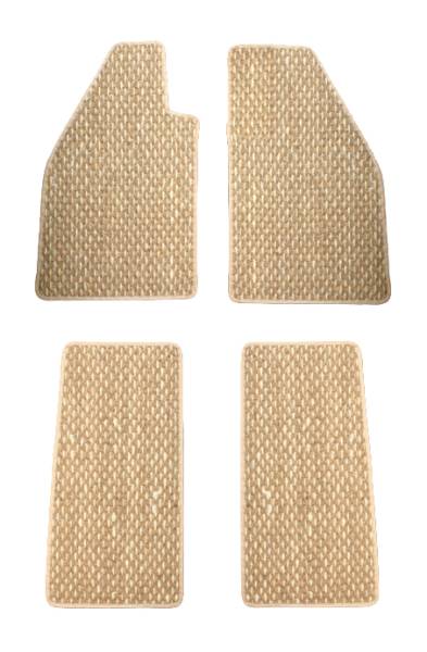 Chuck's Convertible Parts - COCO MATS, BEIGE & TAN, FRONT & REAR 4 PIECE SET, BUG 1958-59