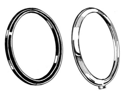 Chuck's Convertible Parts - SEALS, HEADLIGHT GLASS TO CHROME RING, BUG 46-66, BUS 50-67 (RING PART # 111-112B-L/R) *MADE IN USA BY WCM* - Image 2