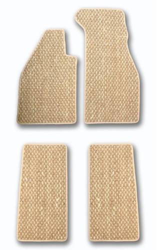 COCO MATS, BEIGE & TAN, FRONT & REAR 4 PIECE SET, BUG 1958-59