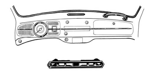 Chuck's Convertible Parts - VENT COVER, CENTER OF DASH, BUG SEDAN & CONV. 1966-67 - Image 2