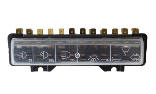 FUSE BOX WITH COVER, 12 FUSE, BUG & GHIA 1971 (Bug starting at VIN 1112799843)