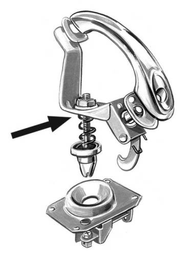 Chuck's Convertible Parts - HOOD LOCK, PIN LOCK CARRIER, BUG 1968-79 - Image 2