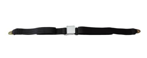 Chuck's Convertible Parts - SEAT BELT, LAP TYPE, BLACK WITH HARDWARE 68", BUG / BUS / GHIA / THING / TYPE 3 *MADE IN USA* - Image 2