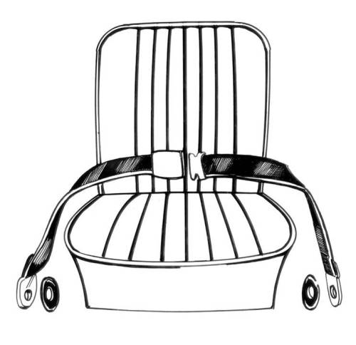 Chuck's Convertible Parts - SEAT BELT, LAP TYPE, BLACK WITH HARDWARE 68", BUG / BUS / GHIA / THING / TYPE 3 *MADE IN USA* - Image 4