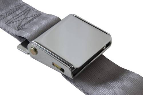 Chuck's Convertible Parts - SEAT BELT, LAP TYPE, GREY WITH HARDWARE 68", BUG / BUS / GHIA / THING / TYPE 3 *MADE IN USA* - Image 1