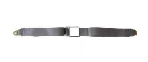 Chuck's Convertible Parts - SEAT BELT, LAP TYPE, GREY WITH HARDWARE 68", BUG / BUS / GHIA / THING / TYPE 3 *MADE IN USA* - Image 2