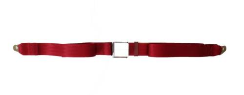Chuck's Convertible Parts - SEAT BELT, LAP TYPE, RED WITH HARDWARE 68", BUG / BUS / GHIA / THING / TYPE 3 *MADE IN USA* - Image 2
