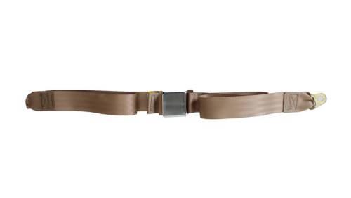 Chuck's Convertible Parts - SEAT BELT, LAP TYPE, TAN WITH HARDWARE 68", BUG / BUS / GHIA / THING / TYPE 3 *MADE IN USA* - Image 2