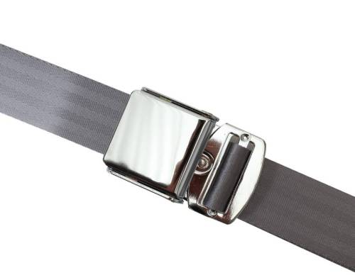 Chuck's Convertible Parts - SEAT BELT, GREY 3 POINT NON RETRACTABLE WITH HARDWARE *MADE IN USA* - Image 2