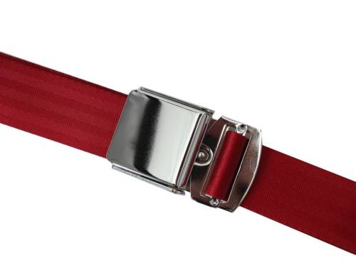 Chuck's Convertible Parts - SEAT BELT, RED 3 POINT NON RETRACTABLE WITH HARDWARE *MADE IN USA* - Image 2
