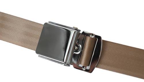 Chuck's Convertible Parts - SEAT BELT, TAN, 3 POINT NON RETRACTABLE WITH HARDWARE *MADE IN USA* - Image 2
