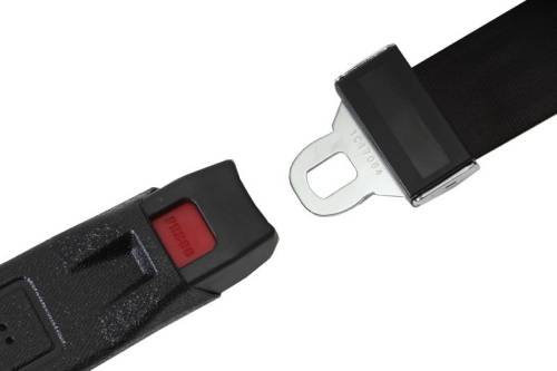 Chuck's Convertible Parts - SEAT BELT, RIGHT, 3 POINT BLACK RETRACTABLE WITH HARDWARE, BUG SEDAN 67-77 / BUG CONV. 67-72 *MADE IN USA* - Image 2
