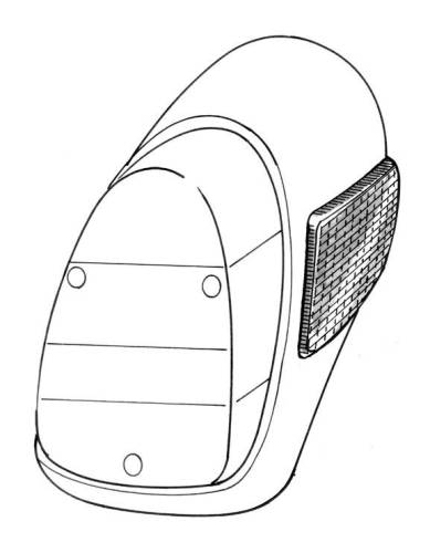 Chuck's Convertible Parts - LENS, RIGHT SIDE REFLECTOR ON TAIL LIGHT HOUSING WITH SEAL, BUG 1971-72 - Image 2