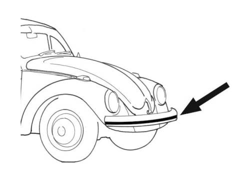 Chuck's Convertible Parts - FRONT BUMPER RUBBER IMPACT STRIP, BUG 1968-73 - Image 2