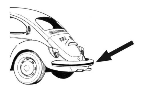 Chuck's Convertible Parts - REAR BUMPER RUBBER IMPACT STRIP, BUG 1968-73 - Image 2