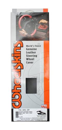 Chuck's Convertible Parts - LEATHER STEERING WHEEL COVER, GREY, BUG / GHIA /TYPE 3 - Image 1