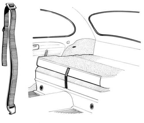 Chuck's Convertible Parts - STRAP WITH CLIP, REAR SEAT HOLD DOWN, BUG 1968-77 - Image 2