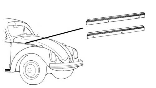 Chuck's Convertible Parts - MOLDING, FRONT TRIM PLATES, LEFT & RIGHT *GERMAN* BUG SUPER BEETLE 1971-79 - Image 2
