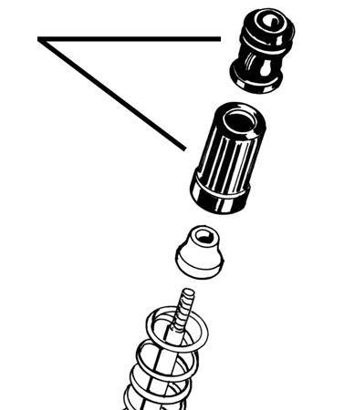Chuck's Convertible Parts - FRONT STRUT STOPS AND PLASTIC COVERS, SET OF 4, SUPER BEETLE 1971-73 1/2 (up to chassis # 1333003655) - Image 2