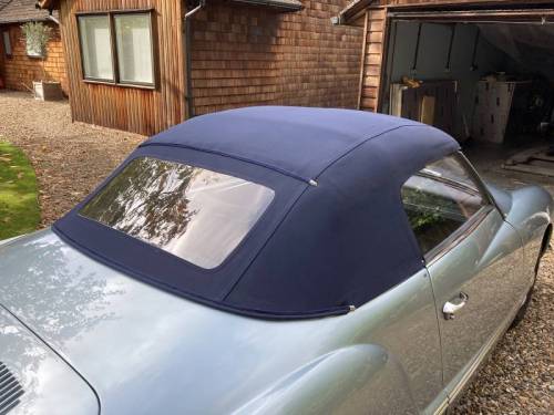 Chuck's Convertible Parts - TOP COVER, NAVY BLUE CANVAS WITH OFF WHITE PERF. WINDOW LINING, GHIA CONV. 1958-67  *MADE IN USA* - Image 3