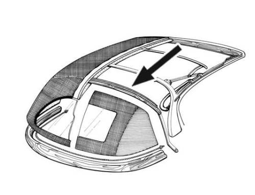Chuck's Convertible Parts - BOW, ABOVE REAR WINDOW, GHIA CONV. 1958-69 1/2 (1969 up to VIN 149431007) *MADE IN USA BY WCM* - Image 2