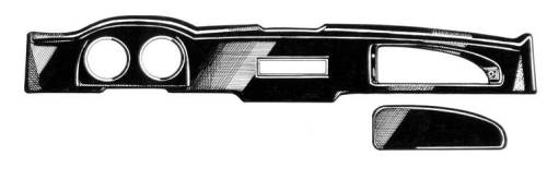 Chuck's Convertible Parts - COVER, DASH FACE, BLACK GRAIN, GHIA 1972-74 (USE SILICONE PART # 1703) - Image 2