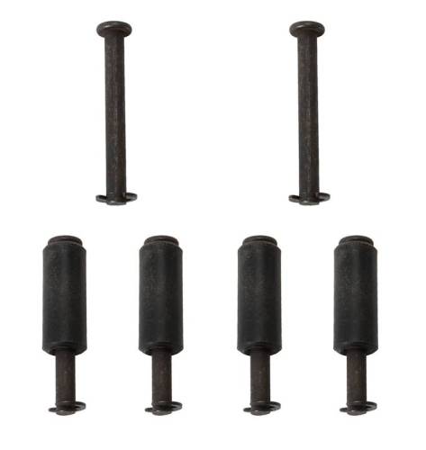 PINS, ROLLERS & CLIPS SET FOR DOOR CHECKROD, GHIA 1956-74 (6 Pins, 6 Clips, 4 Rollers for Both Doors)
